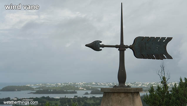 wind vane points to wind